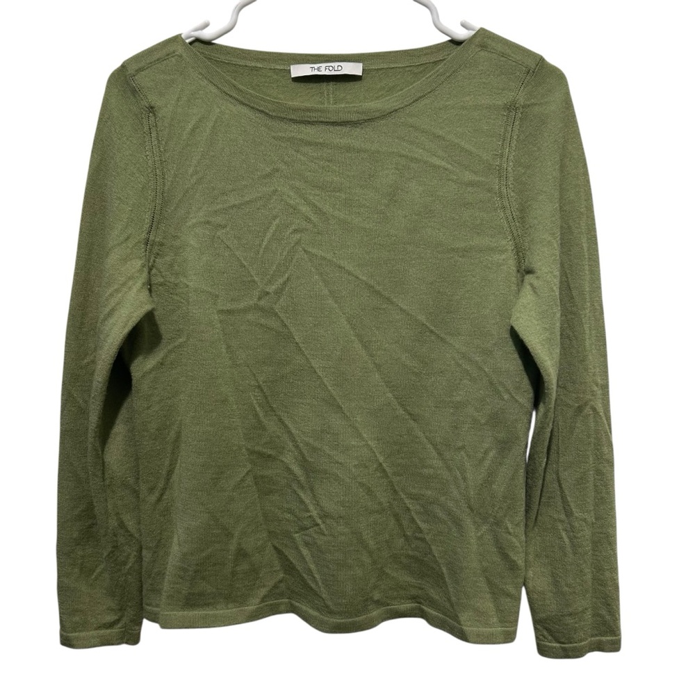 The FOLD London Olive Green Cashmere Knit Sweater Women’s Size Small